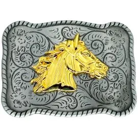 Belt Buckles in Bulk - Horse Belt Buckles Golden Head Design