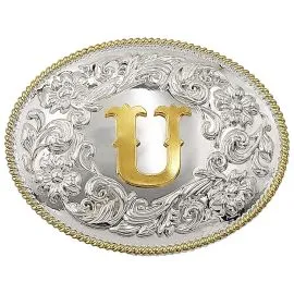 Bulk Belt Buckles - Bulk Golden Initial U Belt Buckles