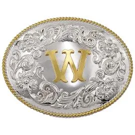 Belt Buckles in Bulk - Golden Initial W Belt Buckle