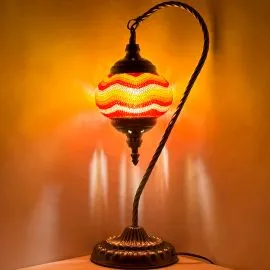 Wholesale Orange Swan Neck Handmade Mosaic Desk Lamp