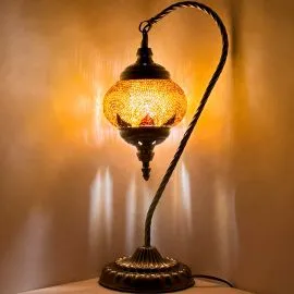 Wholesale Golden Sandstorm Swan Neck Handmade Mosaic Glass Lamp