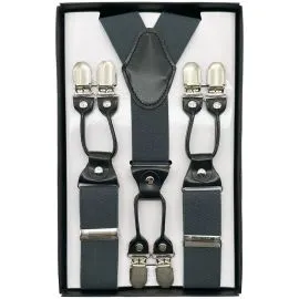 gray suspenders with 6 clips wholesale options for any occasion