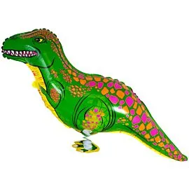 green t rex foil balloons with walking air pet design