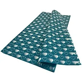 turquoise blue heart design wrapping papers in bulk