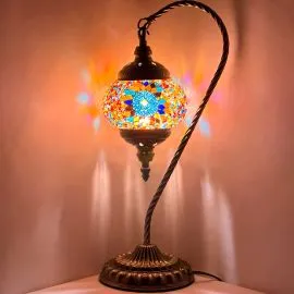 Wholesale Red Sunflower Goose Neck Handmade Mosaic Lamps