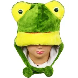 Plush Frog Shape Animal Hats with Earmuff in Wholesale