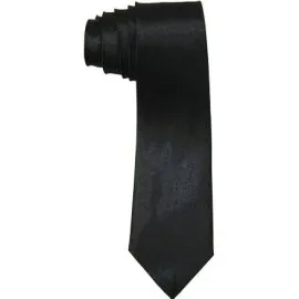 Traditional Plain Solid Black Neck Ties for Men