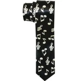 Music Patterned Slim Tie