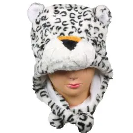 Polar Fleece White Panther Animal Hat in wholesale