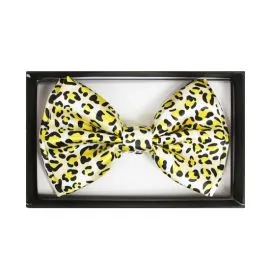 Pajarita con estampado de leopardo amarillo