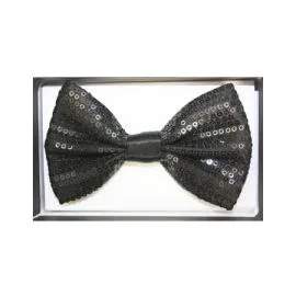 Sequin Black Adult Bowtie