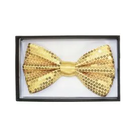 Sequin Yellow Adult Bowtie