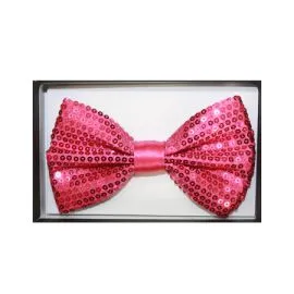 Sequin Hot Pink Adult Bowtie