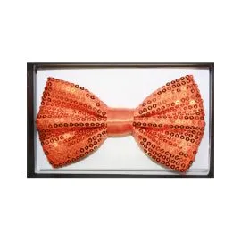 Sequin Orange Adult Bowtie