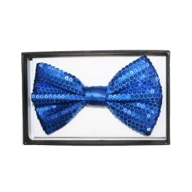 Sequin Navy Blue Adult Bowtie