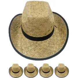 Sombrero de vaquero de hombre ligero de paja tejida