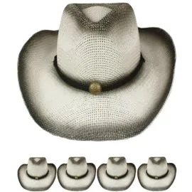 Paper Straw Olive Green Shade Western Cowboy Hat in Wholesale