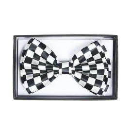 Checkered White Bowtie