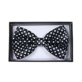 White Polka Dot Bowtie