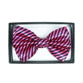 Hot Pink Striped Bowtie