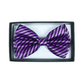 Purple Striped Bowtie