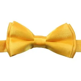 Shining golden yellow color kids bow tie