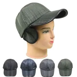 Men's Winter Baseball Cap with Ear Flaps - Assorted Colors