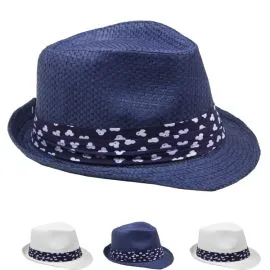 Elegant range of adult trilby fedora straw hat with ribbon band at wholesale prices