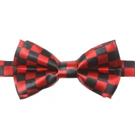 Red Checked Kids Bow Tie in Wholesale