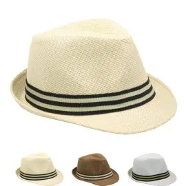 Trending Adult Casual Straw Trilby Fedora Hat Set in Wholesale