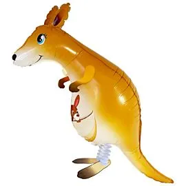 kangaroo foil balloon with walking pet design