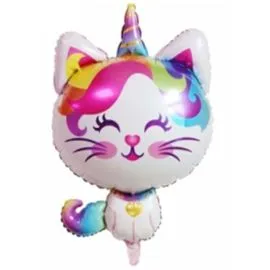 Globo volador de gatito feliz