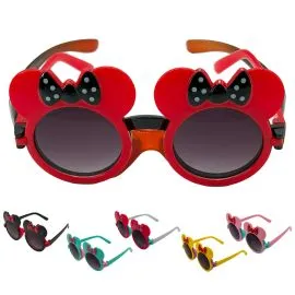 Flip Open Ladybug Bow Design Sunglasses for Children -  UV 400 Assorted Colors