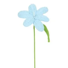 Light Blue Crochet Tulips in Bulk - Open Design