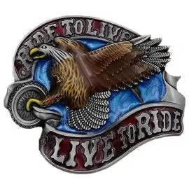 Belt Buckle Wholesaler - Live to Ride Soaring Eagle Belt Buckle