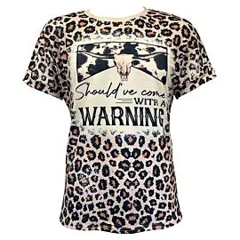 longhorn bull design leopard pattern print western tees