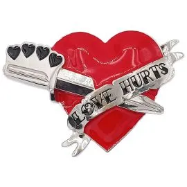 Bling Belt Buckles Wholesale - Love Hurts Heart Belt Buckle