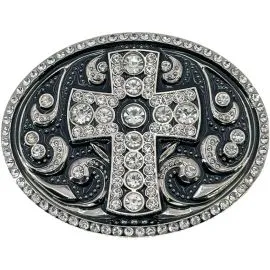 Men's designer belt buckles - Rhinestone cross belt buckle