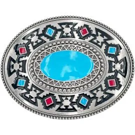 Native Style Turquoise Bead Belt Buckle