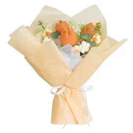 Orange Crochet Flowers Mothers Day Bouquets