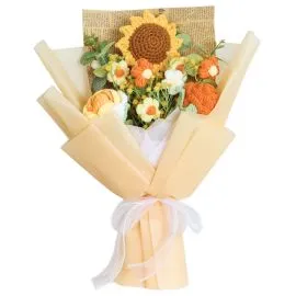 Orange Crochet Flowers Teacher Appreciation Bouquets