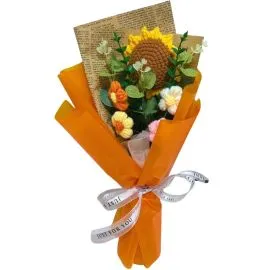 Crochet Sunflower Bouquet with Puff Flowers for Celebrations wholesale