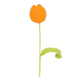 Wholesale orange crochet tulips in bulk for mini bouquets