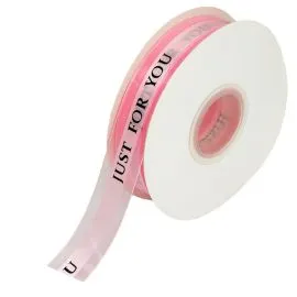 Wholesale Pink Ribbon Rolls with 'Just For You' Message