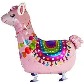 pink llama pet walking air balloon