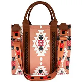 pink western pattern handbags and tote bags with adjustable strap