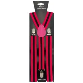 Pink And Back Line Adult Wholesale Suspenders