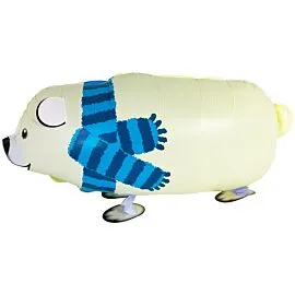 polar bear foil balloon with walking air pet design