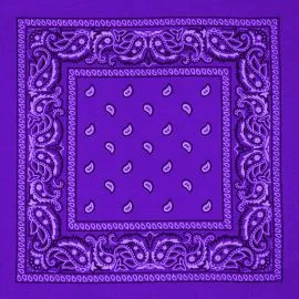 Wholesale Purple Paisley Paisley Print Polyester Bandanas