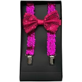 purple sequin suspender and bowtie sets wholesale options